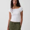 Camiseta corta de tirantes con cuello a la espalda de jersey de punto tupido