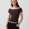 Camiseta corta de tirantes con cuello a la espalda de jersey de punto tupido