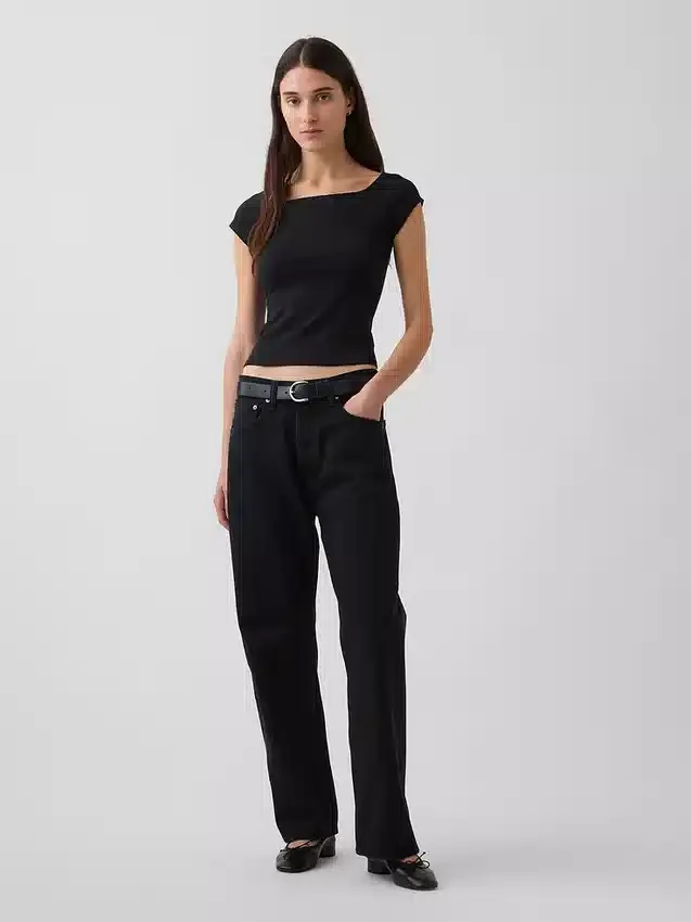 Camiseta corta de tirantes con cuello a la espalda de jersey de punto tupido
