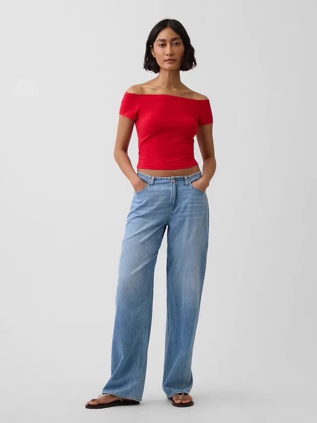 Camiseta corta de tirantes con cuello a la espalda de jersey de punto tupido