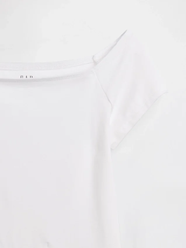 Camiseta corta de tirantes con cuello a la espalda de jersey de punto tupido