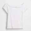 Camiseta corta de tirantes con cuello a la espalda de jersey de punto tupido