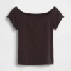 Camiseta corta de tirantes con cuello a la espalda de jersey de punto tupido