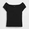 Camiseta corta de tirantes con cuello a la espalda de jersey de punto tupido