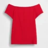 Camiseta corta de tirantes con cuello a la espalda de jersey de punto tupido
