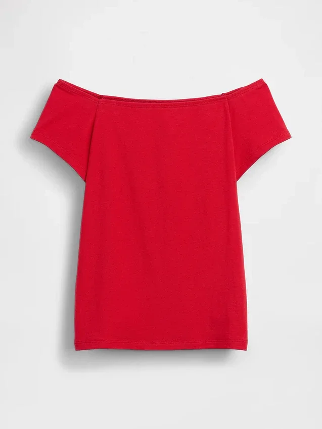 Camiseta corta de tirantes con cuello a la espalda de jersey de punto tupido