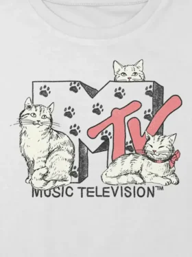 Camiseta corta holgada con estampado de MTV Cats para niños