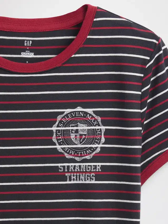 Camiseta corta «Stranger Things» de algodón orgánico Vintagesoft