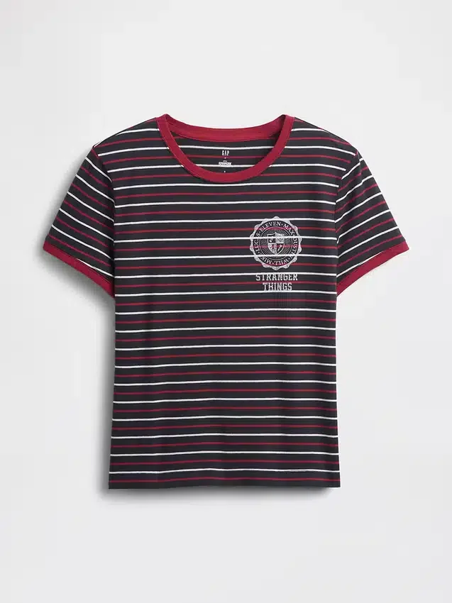 Camiseta corta «Stranger Things» de algodón orgánico Vintagesoft