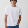 Camiseta de adulto de tejido grueso con corte holgado y logotipo