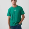 Camiseta de adulto de tejido grueso con corte holgado y logotipo