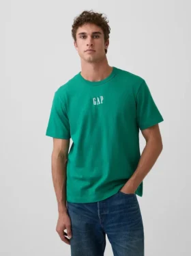 Camiseta de adulto de tejido grueso con corte holgado y logotipo