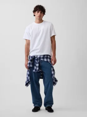 Camiseta de adulto de tejido grueso con corte holgado y logotipo