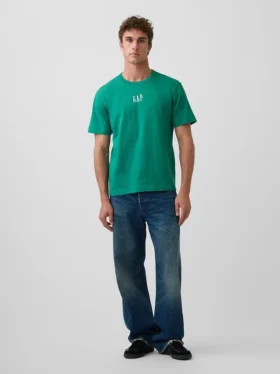 Camiseta de adulto de tejido grueso con corte holgado y logotipo