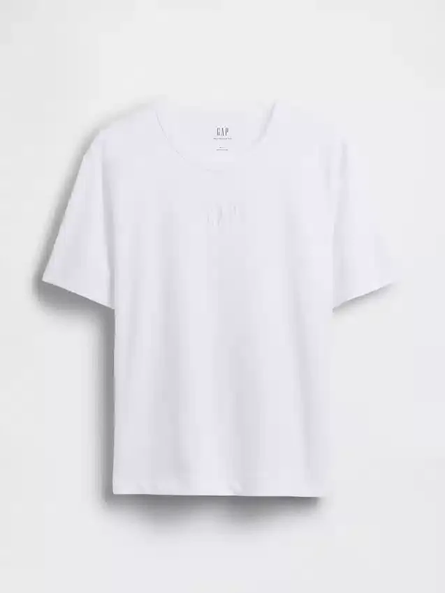 Camiseta de adulto de tejido grueso con corte holgado y logotipo