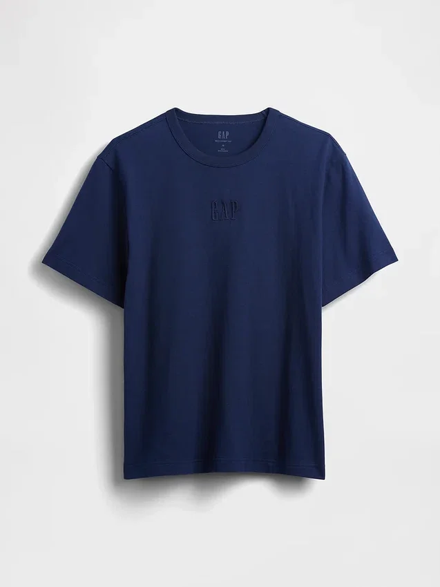Camiseta de adulto de tejido grueso con corte holgado y logotipo