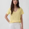 Camiseta de algodón orgánico Vintagesoft con cuello en V