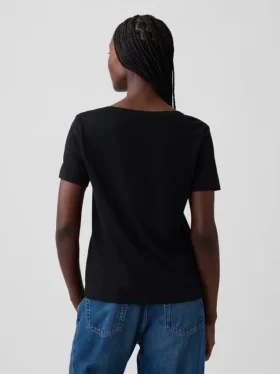 Camiseta de algodón orgánico Vintagesoft con cuello en V