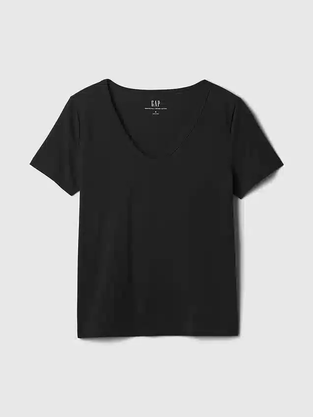 Camiseta de algodón orgánico Vintagesoft con cuello en V