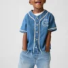 Camiseta de béisbol de denim con logotipo «Varsity» para Bebé y Niño