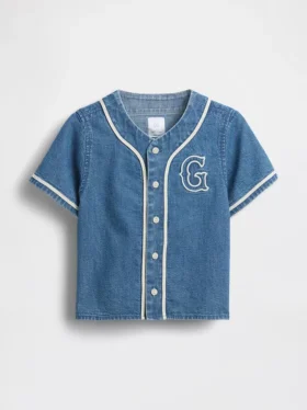 Camiseta de béisbol de denim con logotipo «Varsity» para Bebé y Niño