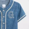 Camiseta de béisbol de denim con logotipo «Varsity» para Bebé y Niño
