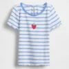 Camiseta de canalé bordada para bebés y niños pequeños