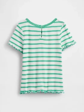 Camiseta de canalé bordada para bebés y niños pequeños