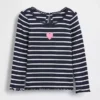 Camiseta de canalé con estampado bordado para bebés y niños