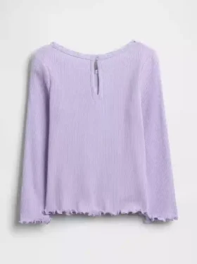 Camiseta de canalé con estampado bordado para bebés y niños