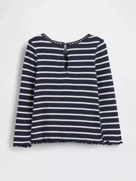 Camiseta de canalé con estampado bordado para bebés y niños