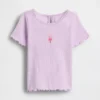 Camiseta de canalé con helado bordado para bebés y niños pequeños