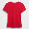 Camiseta de cuello redondo con punto pointelle