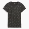 Camiseta de cuello redondo con punto pointelle