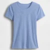 Camiseta de cuello redondo con punto pointelle
