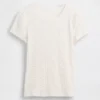 Camiseta de cuello redondo con punto pointelle