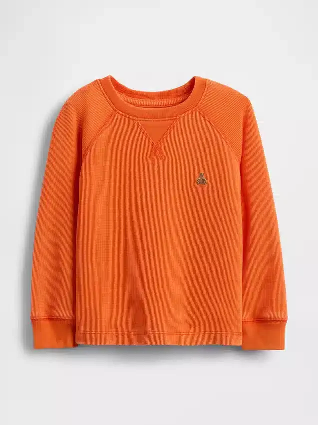 Camiseta de cuello redondo con textura para bebés y niños