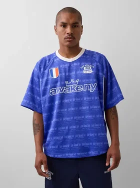 Camiseta de jersey con logotipo oversize de GAP × Awake Ny