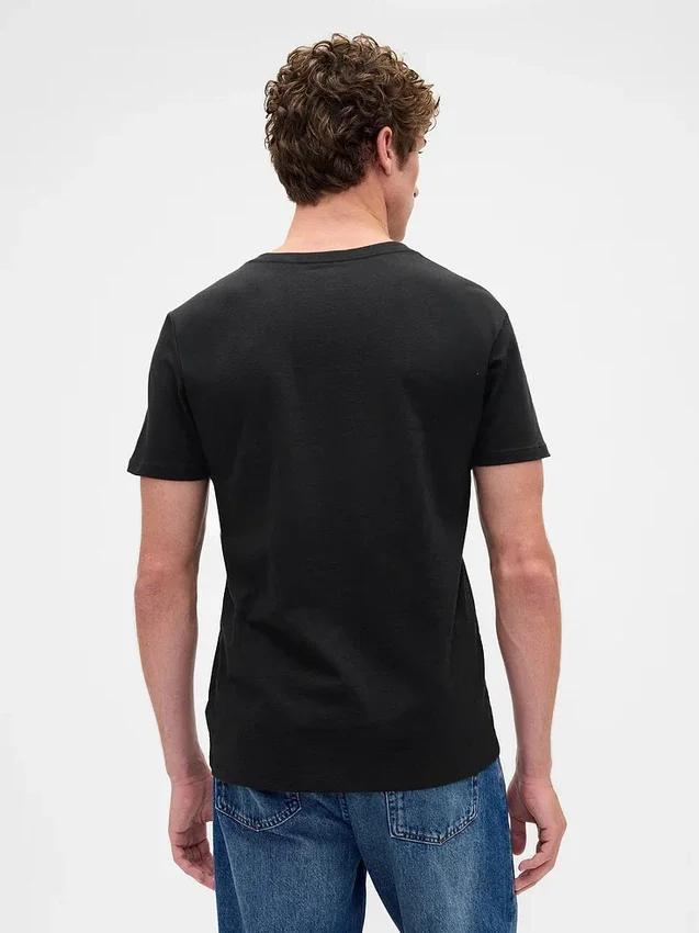 Camiseta de jersey de algodón con cuello en V