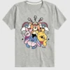 Camiseta de manga corta con estampado «Winnie the Pooh y sus amigos: arcoíris y estrellas» para niños pequeños en pantalones cortos