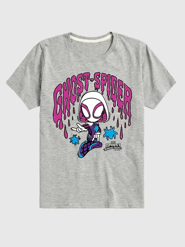Camiseta de pantalones cortos para niños pequeños de Marvel con el diseño «Scribble Ghost Spider»