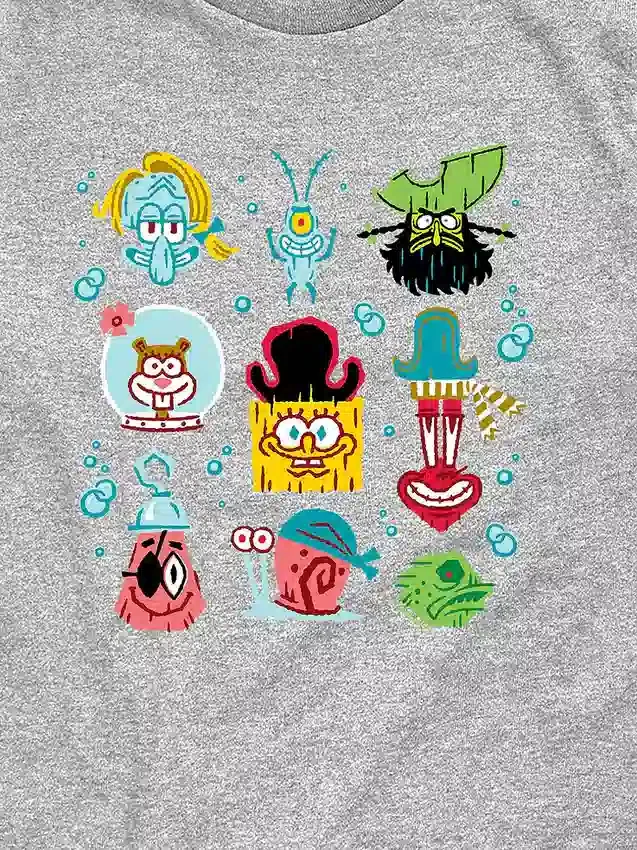 Camiseta de pantalones cortos para niños «The SpongeBob Movie: En busca de Squarepants» con estampado de cuadrícula