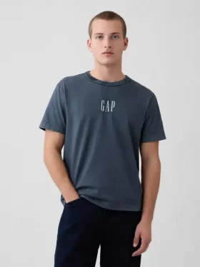 Camiseta de peso grueso con logo y corte holgado