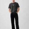 Camiseta de peso grueso con logo y corte holgado