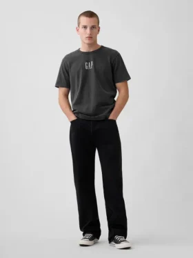 Camiseta de peso grueso con logo y corte holgado