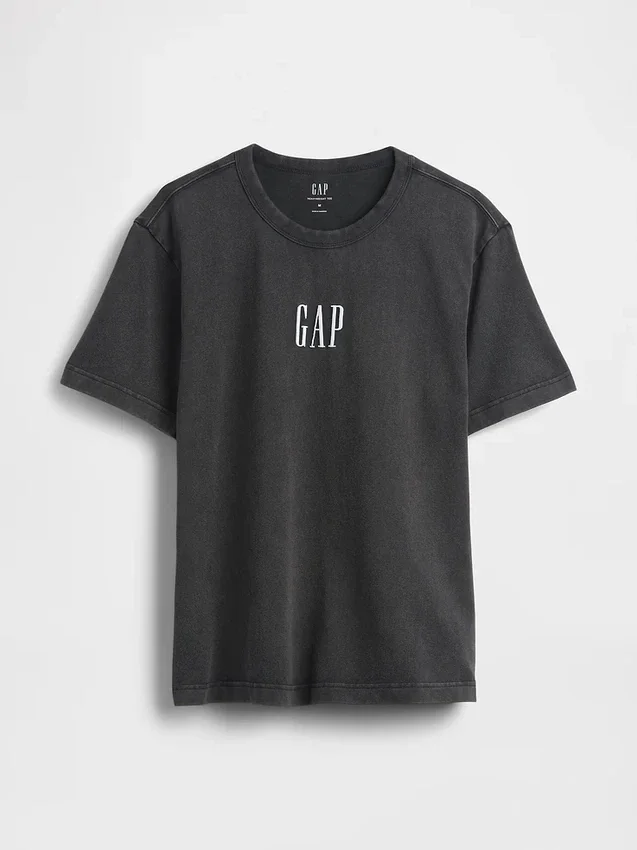 Camiseta de peso grueso con logo y corte holgado