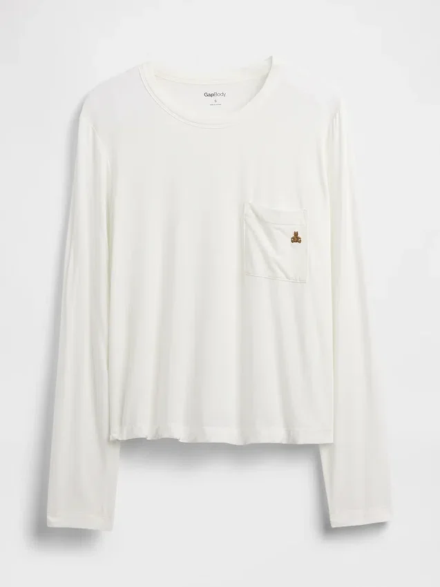 Camiseta de pijama con bolsillo de modal supersuave