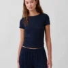 Camiseta de pijama con canalé fino