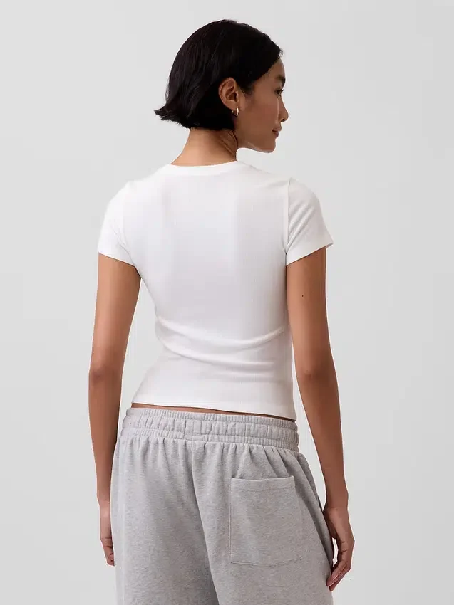 Camiseta de pijama con canalé fino