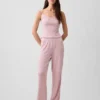 Camiseta de pijama con punto calado y dobladillo ondulado